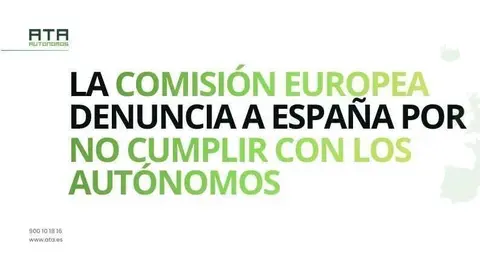 Comisi&oacute;n Europea denuncia a Espa&ntilde;a por no aplicar IVA franquiciado a aut&oacute;nomos con menos de 85.000 euros de facturaci&oacute;n - Imagen de ATA