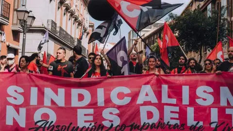Protestas en apoyo de 'Las Seis de La Suiza' - Foto de la CNT