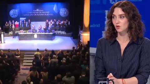 Clip de Ayuso durante la entrevista en  El An&aacute;lisis Diario de la Noche - TeleMadrid