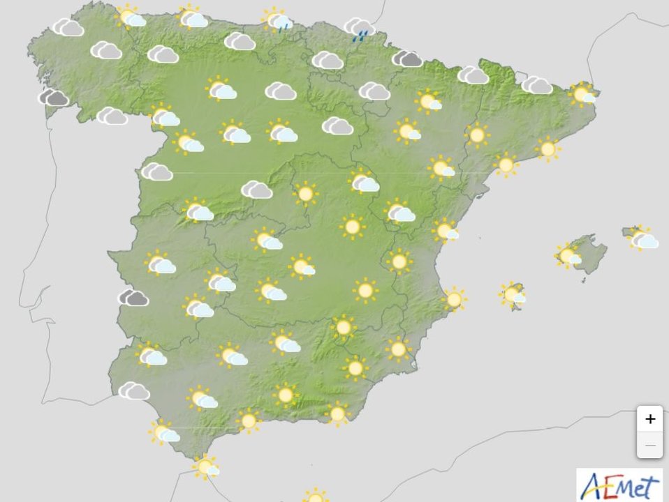 Previsión del tiempo en España para el lunes, 8 de enero - foto de Aemet