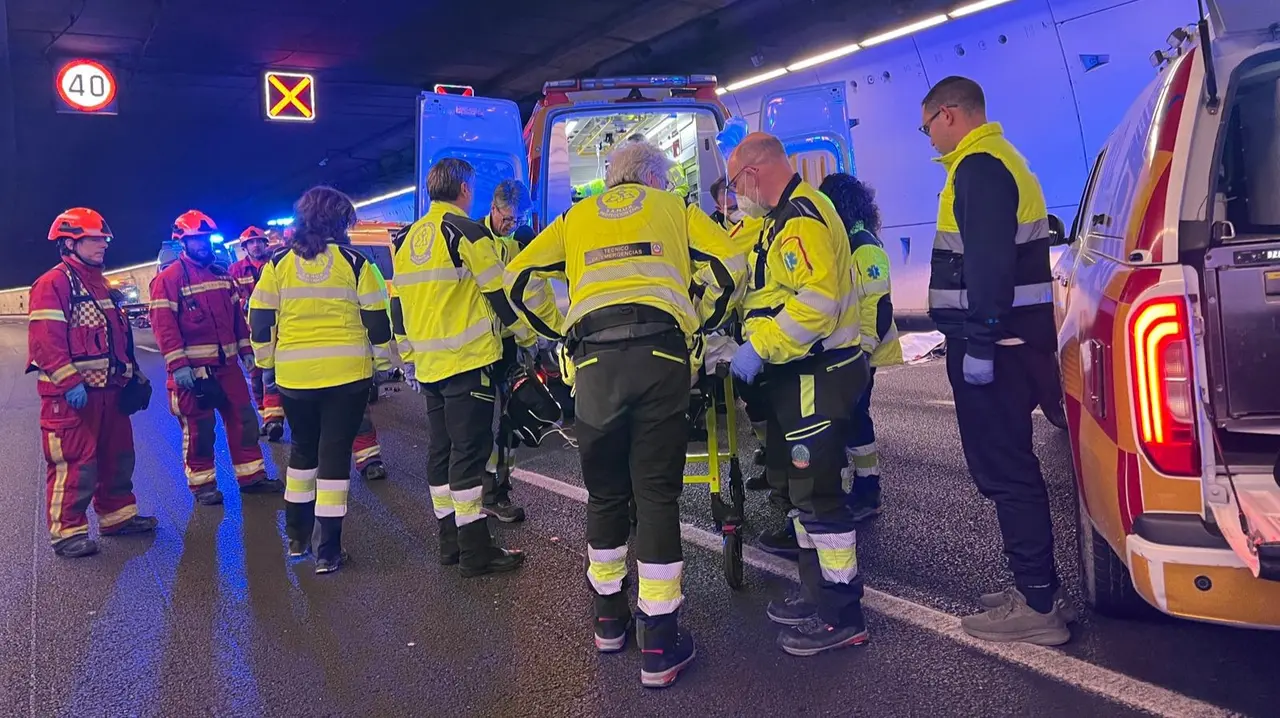 Accidente en la M-30 - Foto de Emergencias Madrid