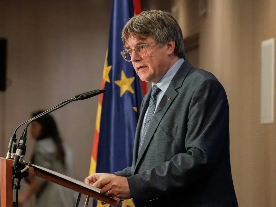 Carles Puigdemont en rueda de prensa - Foto de Junts