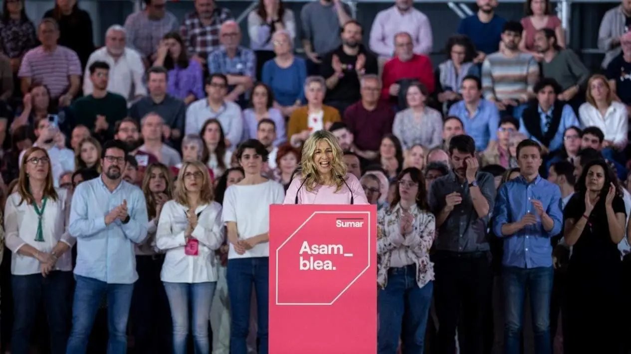 Yolanda Díaz, durante su intervención - Foto de Sumar