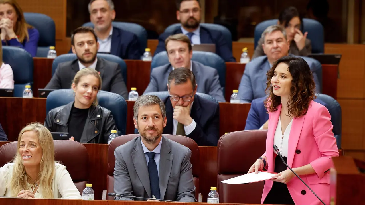 Presidenta de la Comunidad de Madrid, Isabel Díaz Ayuso, en el pleno de la Asamblea regional - Foto Comunidad de Madrid