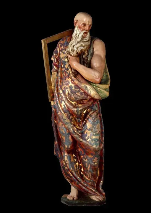Santo Tomás .Gaspar Becerra (escultor) y
Gaspar de Hoyos (y Gaspar de Palencia
(policromadores). Madera policromada 1558-62
(talla) y 1570-79 (policromía)