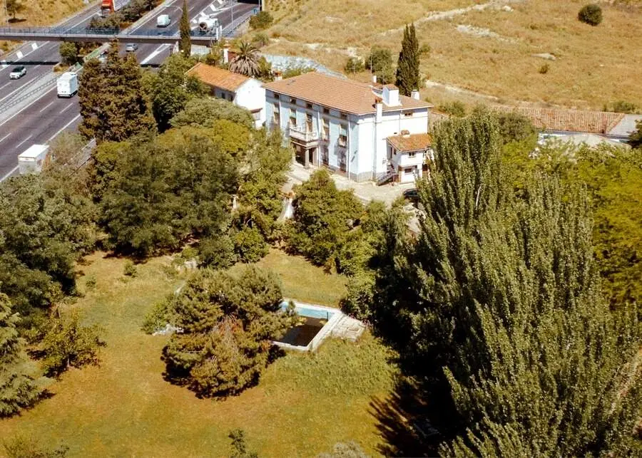 Huerta de Mena, la finca de Los Almendros de Hortaleza, desde el aire. Foto de Planorámica
