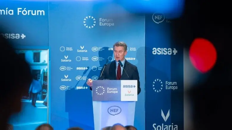 Alberto Núñez Feijóo, durante su participación en el Fórum Europa - Foto de PP/Diego Puerta