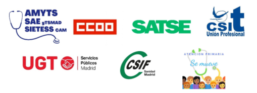 Mesa Sectorial de la sanidad pública madrileña (AMYTS-SAE-SIETeSS CAM, CCOO, SATSE, CSIT UNIÓN PROFESIONAL, UGT y CSIF) y APSEMUEVE