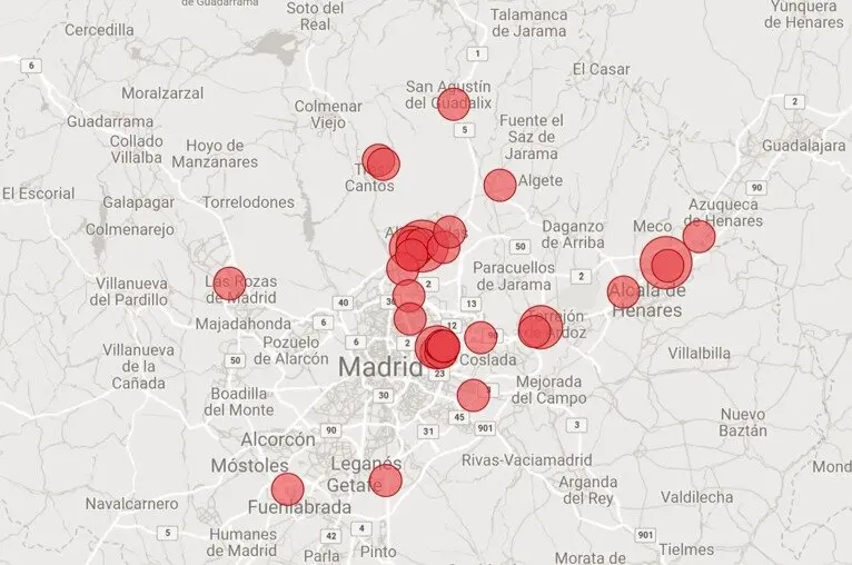 Mapa CPD - Foto Comunidad de Madrid