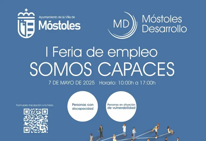 Cartel de la I Feria de Empleo 'Somos Capaces' de Móstoles | Foto de Móstoles Desarrollo