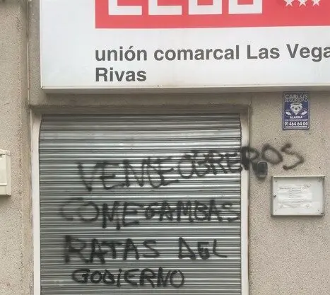 Vandalizada la sede de CCOO en Rivas Vaciamadrid - Foto CCOO Madrid