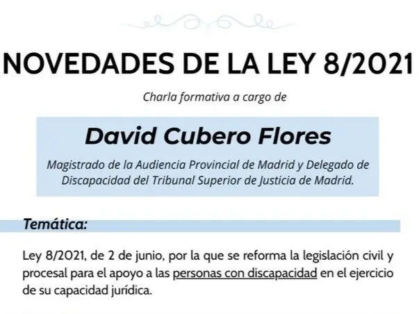 Cartel jornada magistrado David Cubero