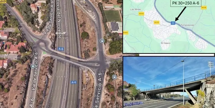 Cortes en la A-6 por obras en un paso elevado de Torrelodones: afectaciones al tráfico durante 6 meses