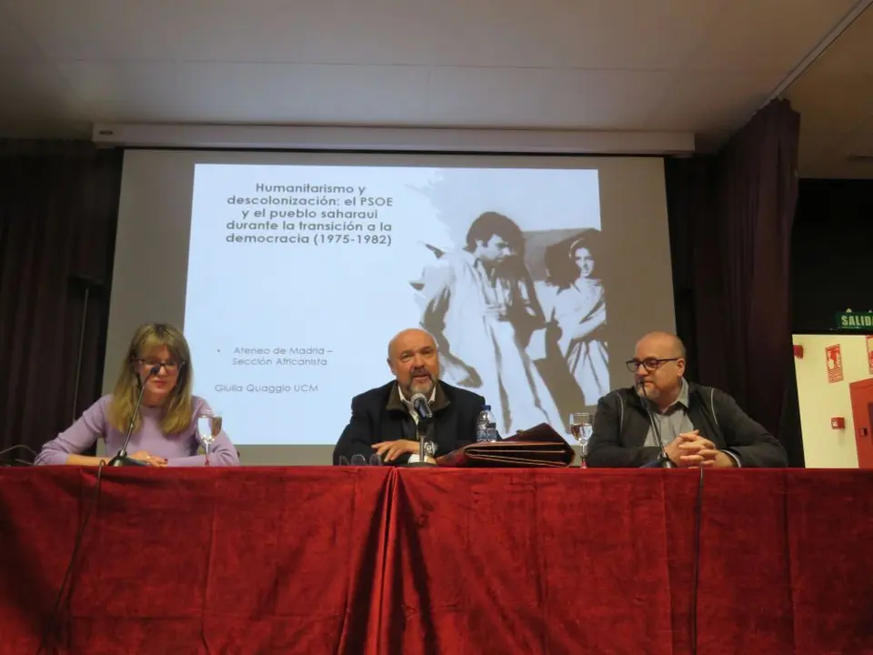 Giulia Quaggio; Basilio Rodríguez Cañada, y 
José María López Sánchez - Foto José Belló Aliaga