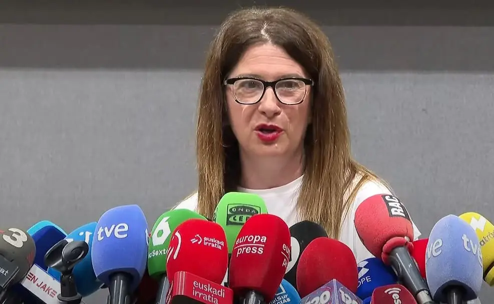 Leire Díez durante la rueda de prensa 