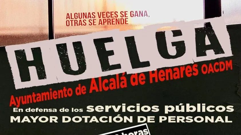 Cartel paros Ayuntamiento de Alcalá de Henares