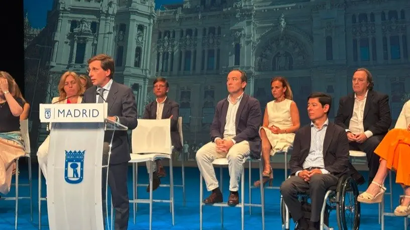 El alcalde de Madrid, José Luis Martínez-Almeida, durante su balance - Foto de Ayuntamiento de Madrid