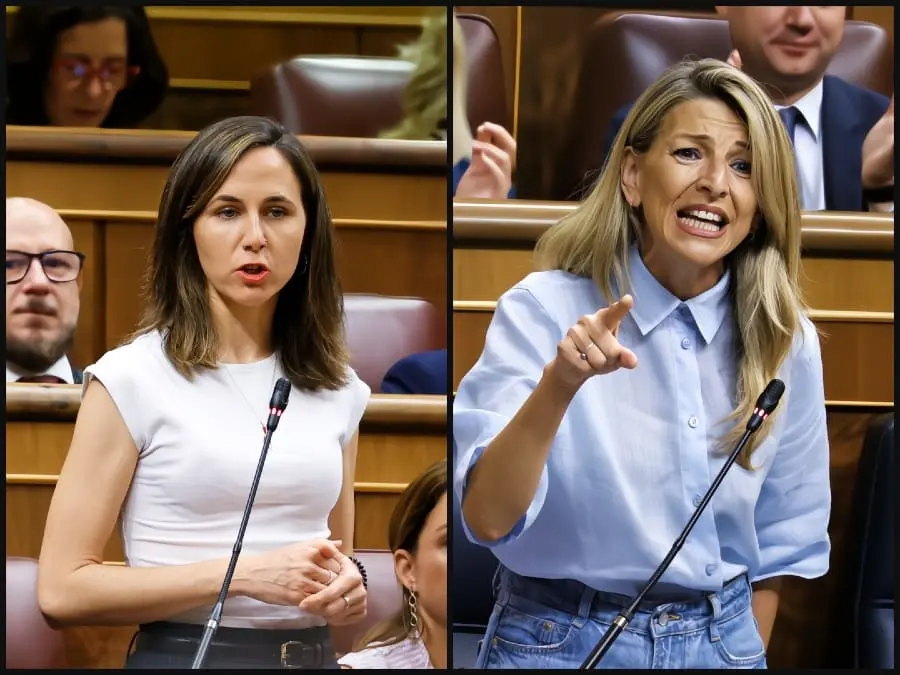 La líder de Podemos, Ione Belarra, y la dirigente de Sumar y vicepresidenta Yolanda Díaz | Fotos del Congreso