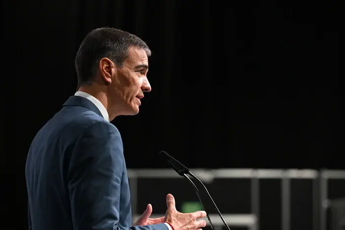 Pedro Sánchez en la Cumbre de la ONU en Sevilla | Foto de Pool Moncloa/Borja Puig de la Bellacasa