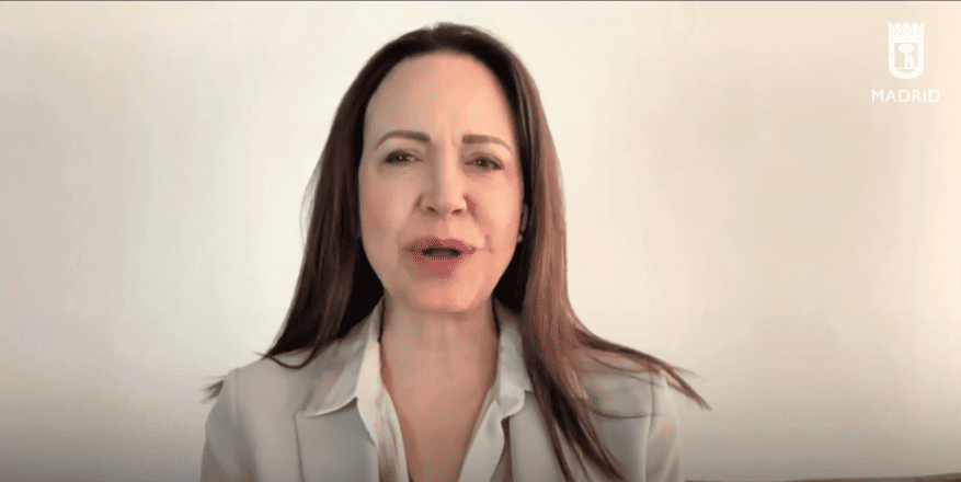 María Corina Machado en el vídeo | Foto de Ayuntamiento de Madrid