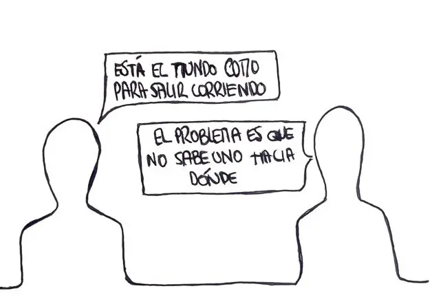 Salir corriendo - Viñetas de Manuel Franganillo