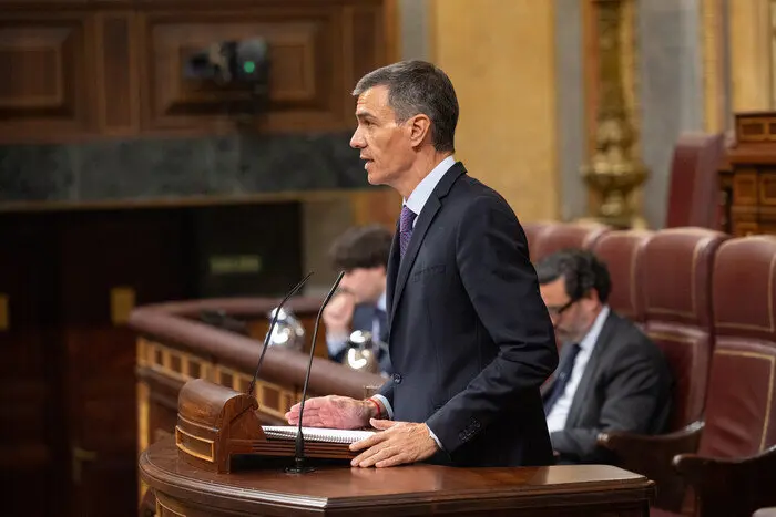 Pedro Sánchez durante una intervención en el Congreso | Foto de PSOE/Eugenia Morago