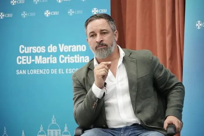 El presidente de Vox, Santiago Abascal, en los Cursos de Verano CEU-María Cristina | Foto del CEU