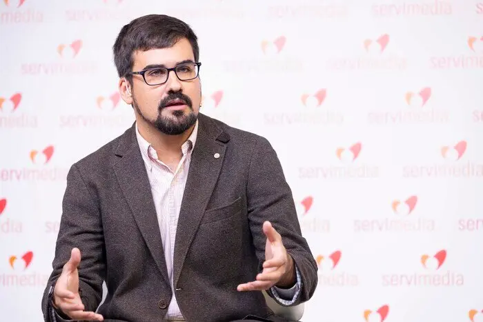 Guillermo del Valle en una entrevista en Servimedia | Foto de Jorge Villa