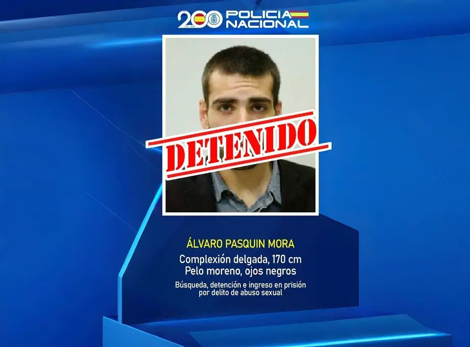 Imagen del fugitivo detenido | Foto de la Policía Nacional