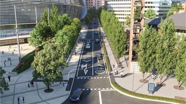 Recreación del proyecto de urbanización del entorno del Bernabéu