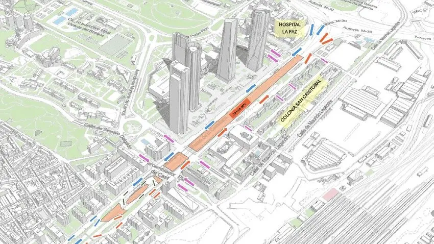 Plano segunda fase de las obras de Parque Castellana