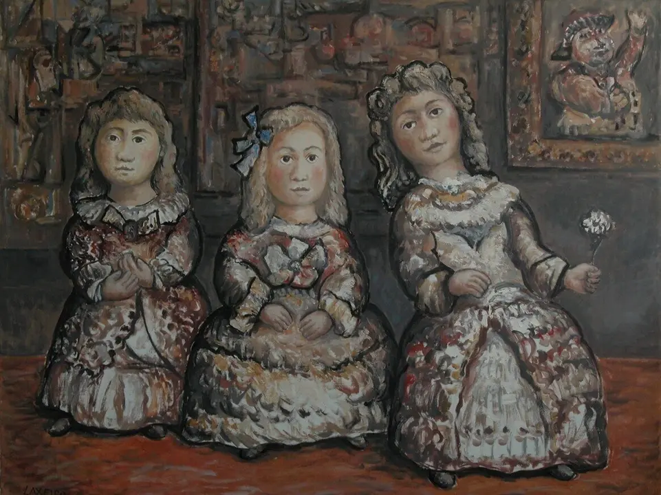 Laxeiro. S.T. Meninas, 1976. 140 X 178 cm. +ôleo s. lienzo