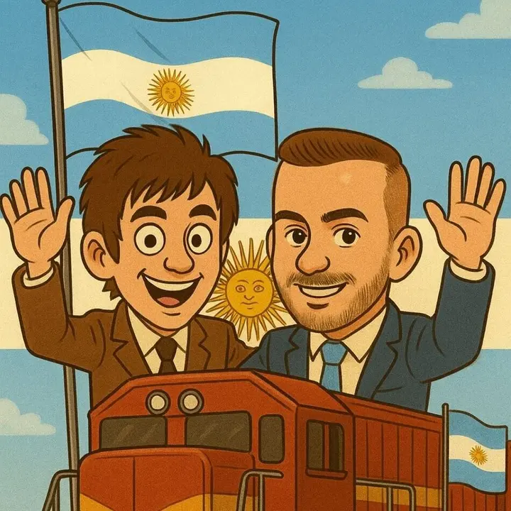 Viñeta de Javier Milei y Alejandro Nimo, consul de Argentina en España