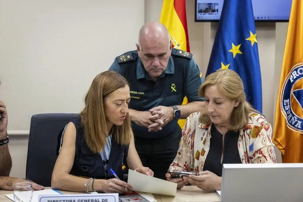 Virginia Barcones, en la reunión de hoy del Comité Estatal de Coordinación y Dirección del Plan Estatal de Emergencias | Foto del Ministerio del Interior
