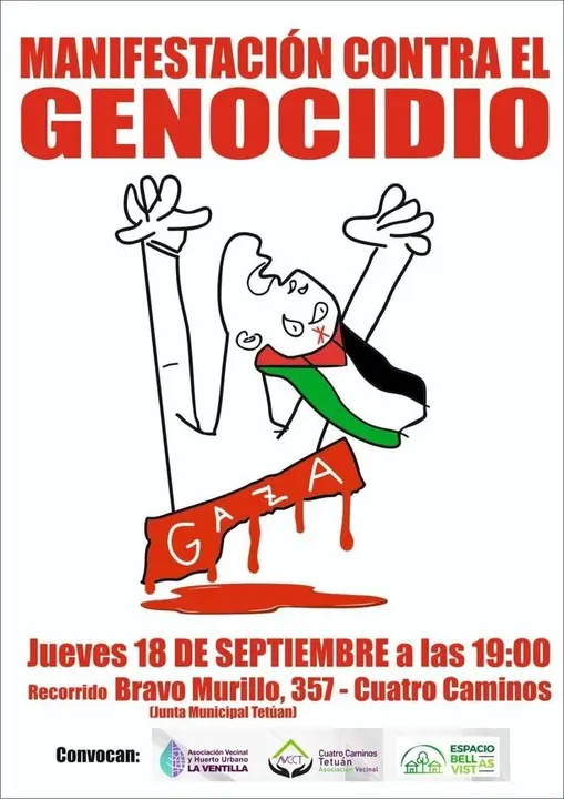 Cartel contra el genocidio en Palestina