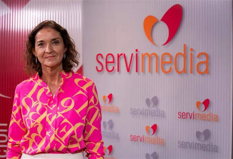 La portavoz del PSOE, Reyes Maroto, en la entrevista en Servimedia | Foto de Servimedia
