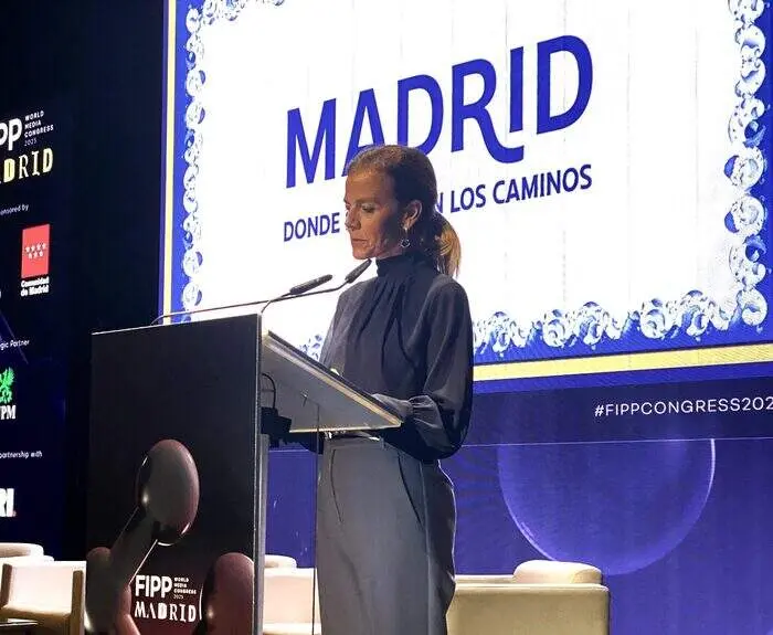 La concejala delegada de Turismo, Almudena Maíllo, durante su intervención en el Congreso Mundial de la Federación Internacional de Editores de Medios (FIPP)