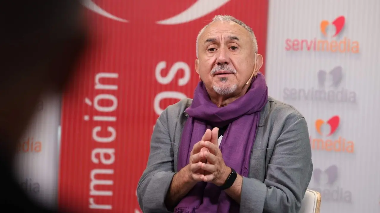 Pepe Álvarez, durante una entrevista en Servimedia | Foto de Jorge Villa