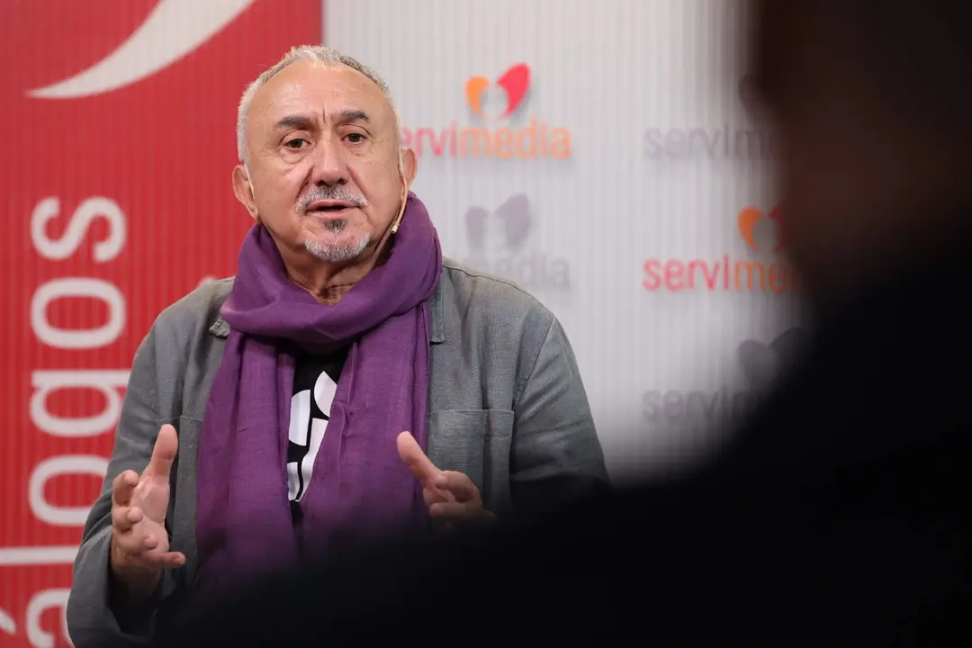 Pepe Álvarez, durante una entrevista en Servimedia | Foto de Jorge Villa