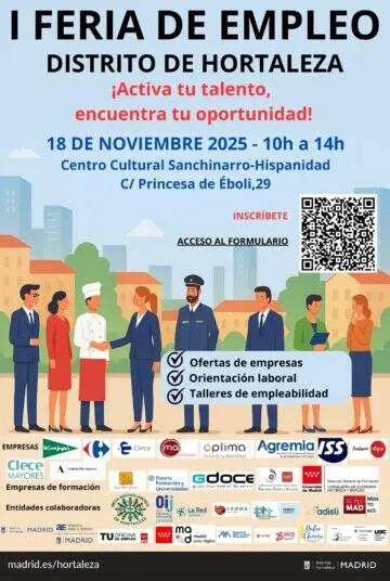 Cartel de la Feria de Empleo de Hortaleza