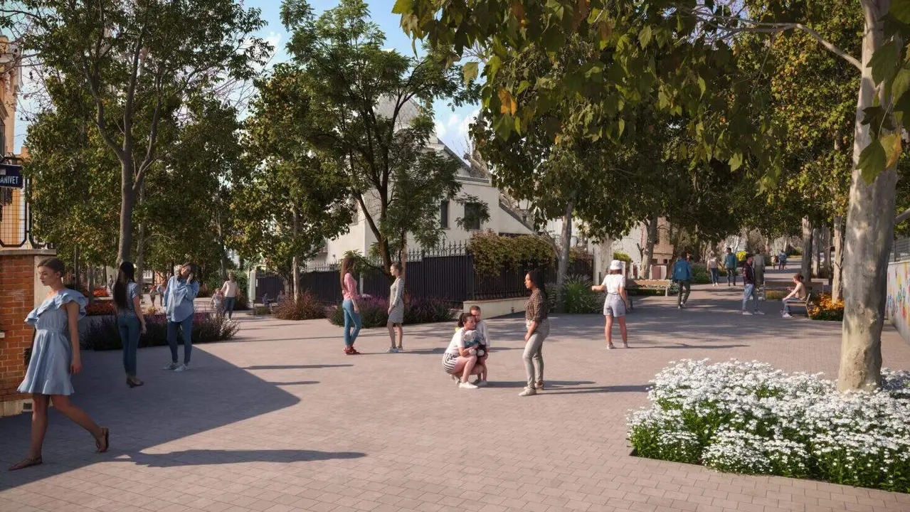 Recreación del entorno de la futura calle Ángel Ganivet