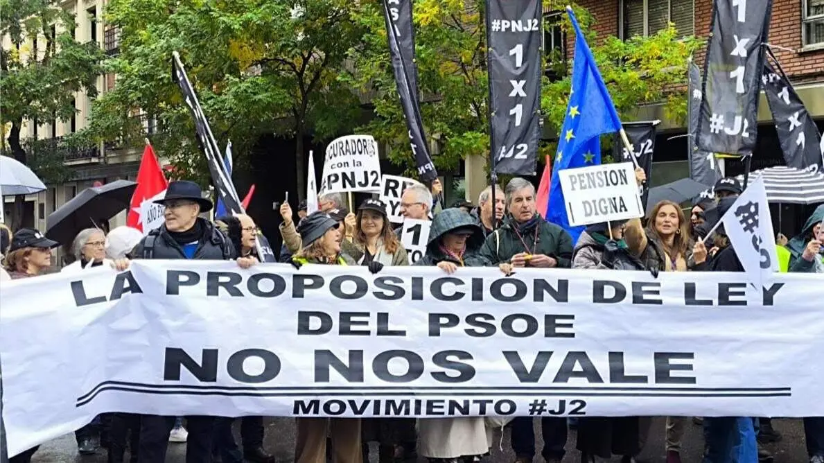 Piquete del movimiento #J2 entre Ferraz y Génova en Madrid