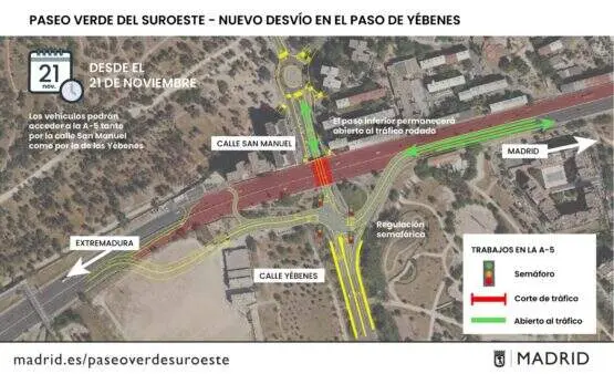Infografía desvío A-5 horizontal