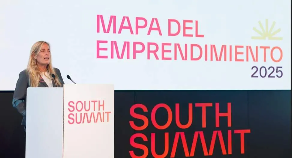 La consejera de Economía, Hacienda y Empleo, Rocío Albert, durante la presentación del Mapa del Emprendimiento 2025 - Foto Comunidad de Madrid
