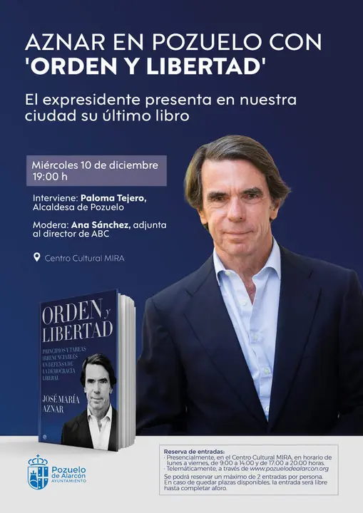 Cartel Presentacion libro Orden y libertad- Aznar