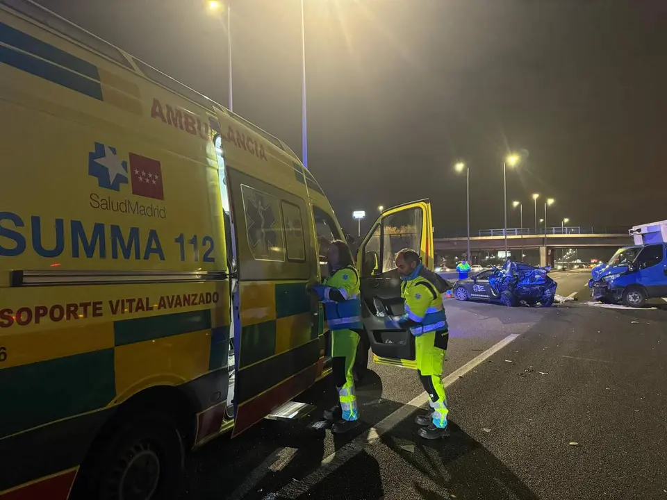 Accidente en la A-2 | Foto de Emergencias de la Comunidad de Madrid