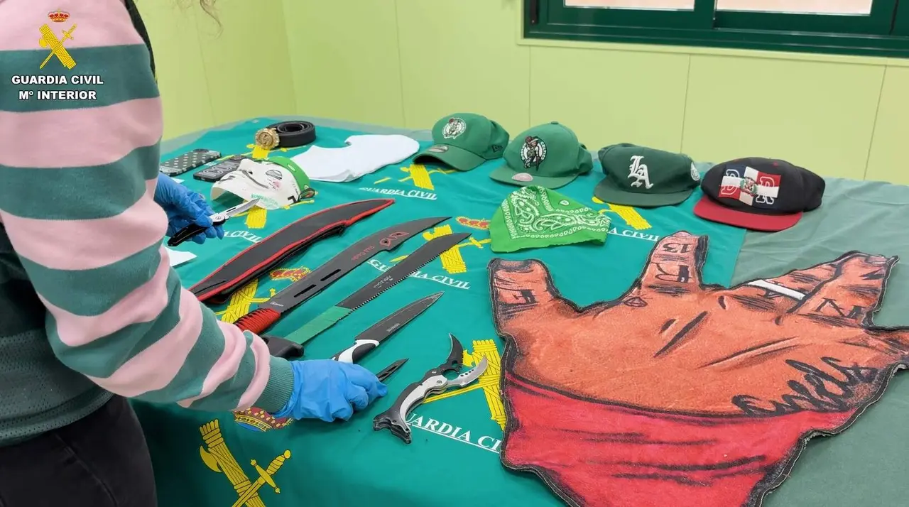 Machetes y objetos incautados durante la operaci&oacute;n - Guardia Civil