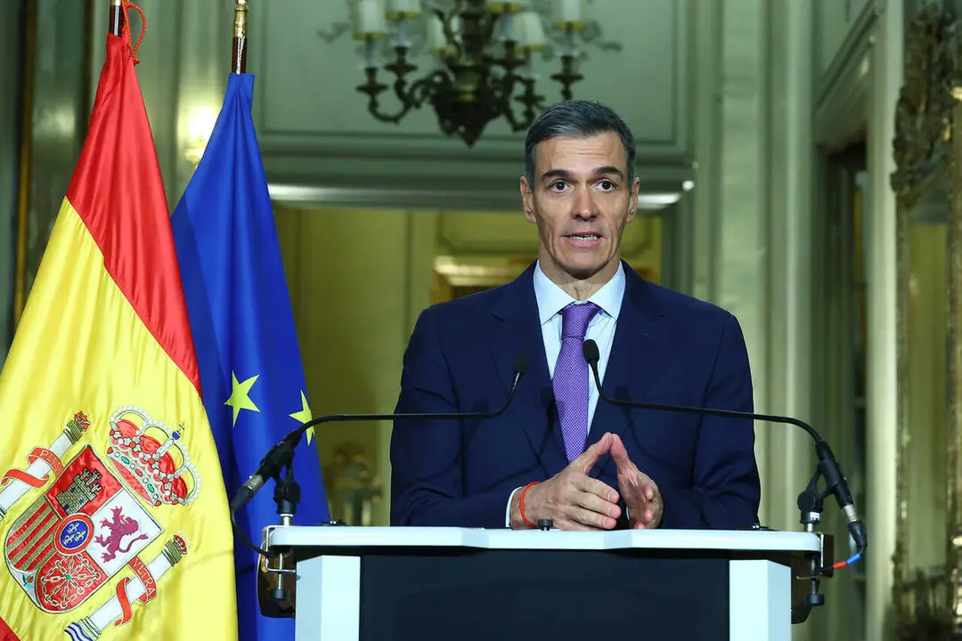 El presidente del Gobierno, Pedro S&aacute;nchez, en una comparecencia | Pool Moncloa/Fernando Calvo