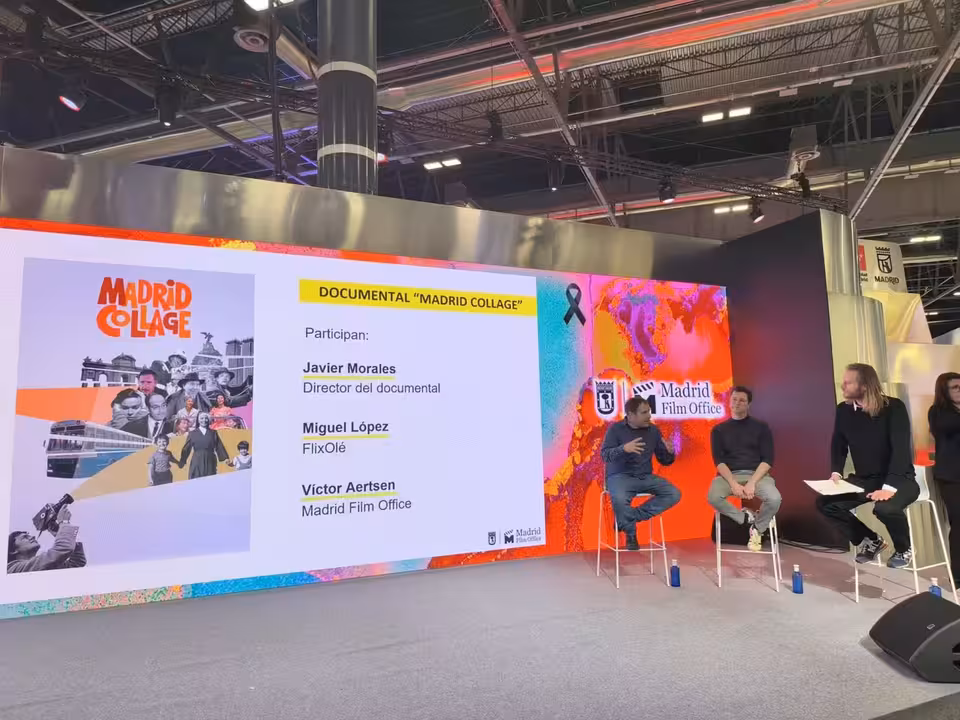 Presentaci&oacute;n de Madrid Collage, con su director Javier Morales y Miguel L&oacute;pez de FlixOl&eacute;