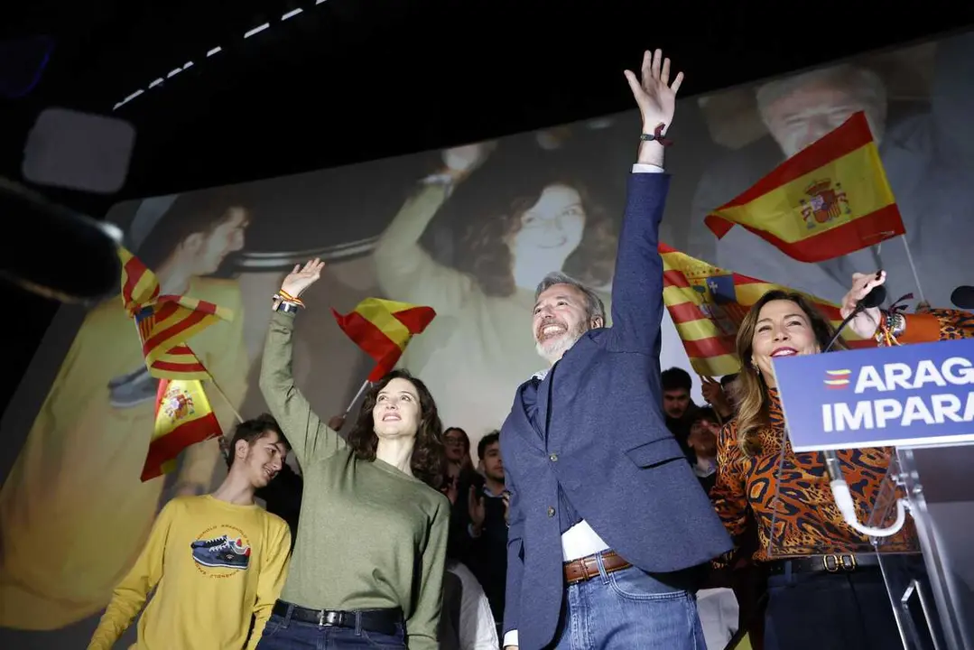 Isabel D&iacute;az Ayuso y Jorge Azc&oacute;n, en Zaragoza | Foto del PP de Arag&oacute;n